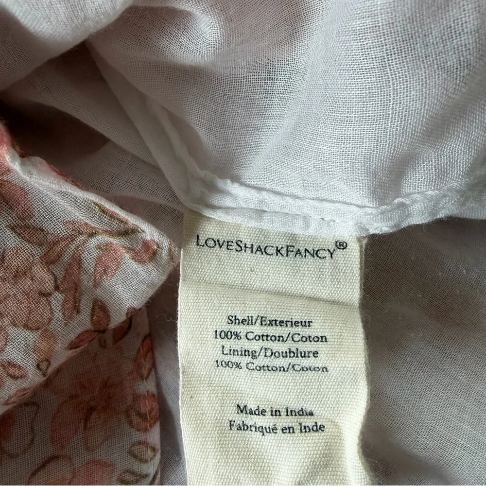 LOVESHACKFANCY Natasha Dress Vanilla Foam Ditsy Floral Print Size XS Cotton - Picture 13 of 16